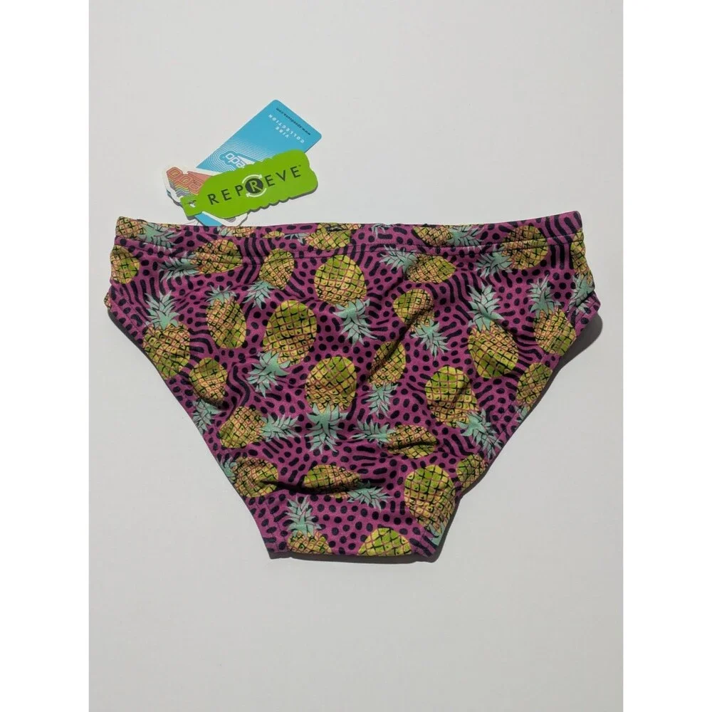 Speedo Eco Endurance Repreve Pineapple Party Swim Brief Men's‎ Swimsuit Size 28